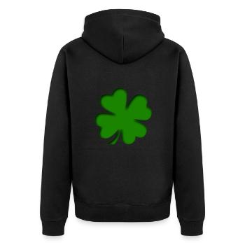St Patrick - Trèfle - Trèfle - Veste à capuche bio Premium Unisexe - noir - Dos - Nico (187cm)