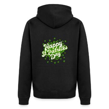 Bonne Saint-Patrick - Trèfle - Trèfle - Veste à capuche bio Premium Unisexe - noir - Dos - Nico (187cm)