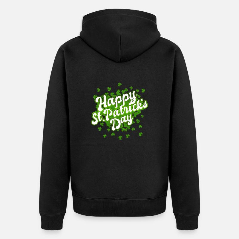 Bonne Saint-Patrick - Trèfle - Trèfle - Veste à capuche bio Premium Unisexe - noir