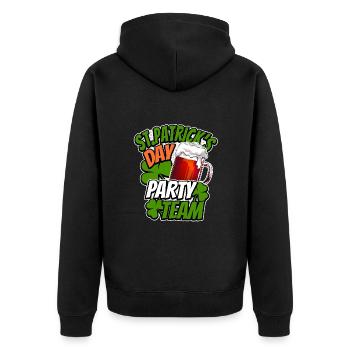 St Patrick’s Day - Party Team - Shamrock - Veste à capuche bio Premium Unisexe - noir - Dos - Nico (187cm)