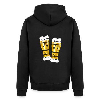 Thirst - drink beer - wheat beer - toast - Unisex Premium Organic Zip Hoodie - black - Back - Nico (187cm)