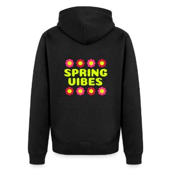 Spring vibes (eight flowers) - Unisex Premium Organic Zip Hoodie - black - Back - Nico (187cm)