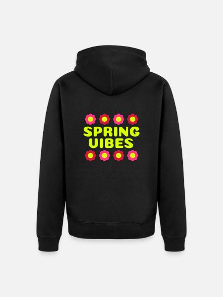 Spring vibes (eight flowers) - Unisex Premium Organic Zip Hoodie - black