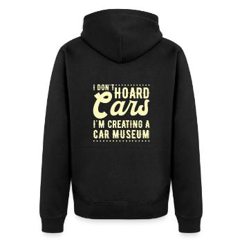 Classic Cars Collector Funny Vintage Car - Unisex Premium Organic Zip Hoodie - black - Back - Nico (187cm)