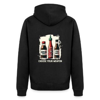 Sauces Pho amusantes - Veste à capuche bio Premium Unisexe - noir - Dos - Nico (187cm)