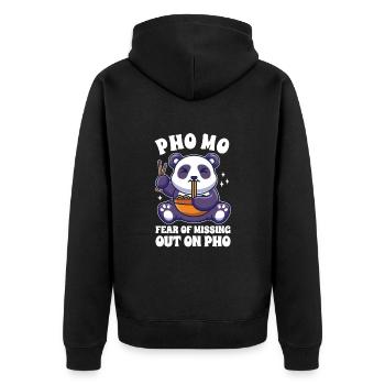 Drôle Pho Panda mignon mangeant Pho - Veste à capuche bio Premium Unisexe - noir - Dos - Nico (187cm)