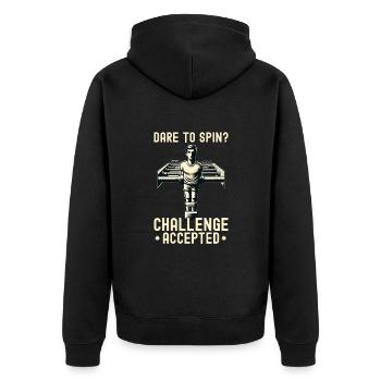 Foosball Lover Retro Foosball Guy - Unisex Premium Organic Zip Hoodie - black - Back - Nico (187cm)