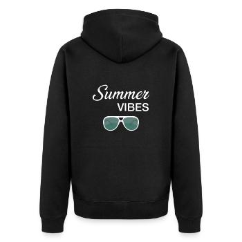 Summer Vibes - Unisex Premium Bio Zip Hoodie - Schwarz - Hinten - Nico (187cm)