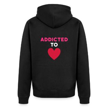 Accro à l’amour - Veste à capuche bio Premium Unisexe - noir - Dos - Nico (187cm)