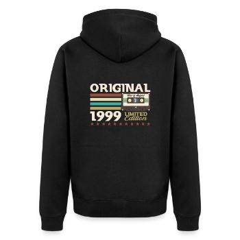25e anniversaire Original août 1999 Cassette 1999 - Veste à capuche bio Premium Unisexe - noir - Dos - Nico (187cm)
