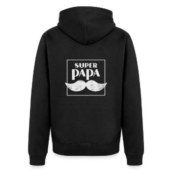 Mon Super Papa - Veste à capuche bio Premium Unisexe - noir - Dos - Nico (187cm)