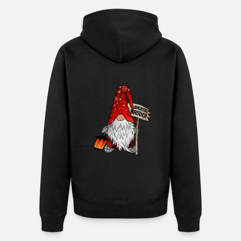 Frère lutin de Noël - Veste à capuche bio Premium Unisexe - noir