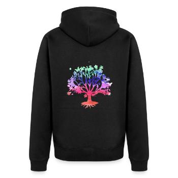 Tree of Life,Tree of Life,Painting,Watercolor - Unisex Premium Organic Zip Hoodie - black - Back - Nico (187cm)