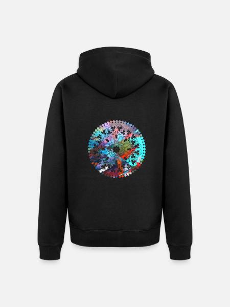 mandala,bunt,muster,orient,graffiti - Unisex Premium Bio Zip Hoodie - Schwarz