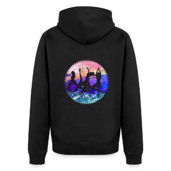 Yoga,Femme,Stretching,Sports,Power Yoga,Mandala - Veste à capuche bio Premium Unisexe - noir - Dos - Nico (187cm)
