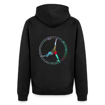 Rhönrad,Vélo,Tournoi, Sportif,Coloré,Graffiti - Veste à capuche bio Premium Unisexe - noir - Dos - Nico (187cm)