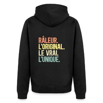 Râleur L'Original Le Vrai L'Unique Homme - Veste à capuche bio Premium Unisexe - noir - Dos - Nico (187cm)