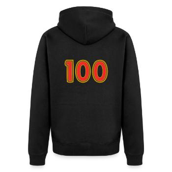 100. 100 ANS. 100e ANNIVERSAIRE. ANNIVERSAIRE 100 - Veste à capuche bio Premium Unisexe - noir - Dos - Nico (187cm)