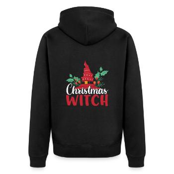 christmas witch Weihnachten Geschenke - Unisex Premium Bio Zip Hoodie - Schwarz - Hinten - Nico (187cm)