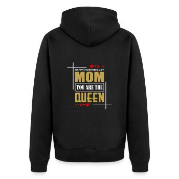 Happy Mothers Day - Unisex Premium Bio Zip Hoodie - Schwarz - Hinten - Nico (187cm)