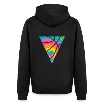 Hippie Basketball Player Basketball Batik colorful - Unisex Premium Organic Zip Hoodie - black - Back - Nico (187cm)