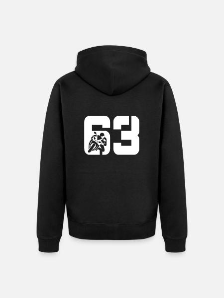 63 Motorrad Biker - Unisex Premium Bio Zip Hoodie - Schwarz