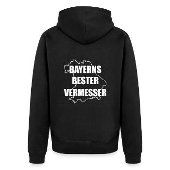 Gut Besser Vermesser Vermessungsingenieur Spruch - Unisex Premium Bio Zip Hoodie - Schwarz - Hinten - Nico (187cm)