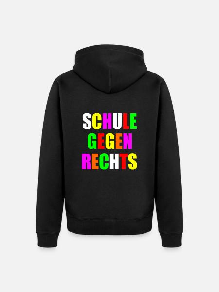 Schule gegen rechts - Unisex Premium Bio Zip Hoodie - Schwarz