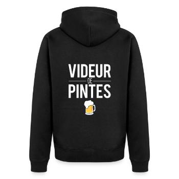 Videur de pintes blague buveur bière humour - Veste à capuche bio Premium Unisexe - noir - Dos - Nico (187cm)