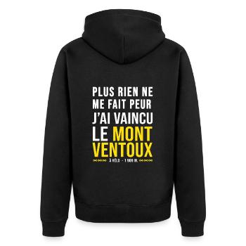 Vélo cycliste Mont Ventoux Humour sport velo - Veste à capuche bio Premium Unisexe - noir - Dos - Nico (187cm)
