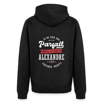 Alexandre Parfait Cadeau prenom alexandre - Veste à capuche bio Premium Unisexe - noir - Dos - Nico (187cm)