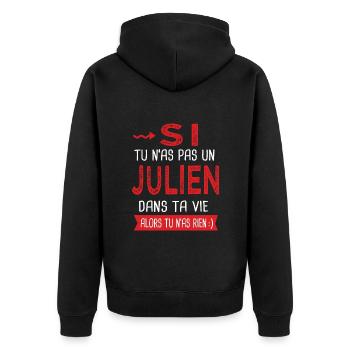 Julien Si tu n as pas un julien Cadeau Humour - Veste à capuche bio Premium Unisexe - noir - Dos - Nico (187cm)
