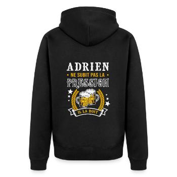 Adrien bière Adrien cadeau adrien fête - Veste à capuche bio Premium Unisexe - noir - Dos - Nico (187cm)