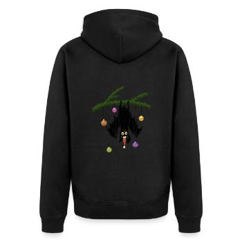 Christmas bat - Unisex Premium Organic Zip Hoodie - black - Back - Nico (187cm)