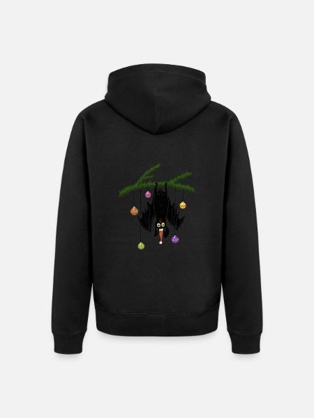 Weihnachtsfledermaus - Unisex Premium Bio Zip Hoodie - Schwarz