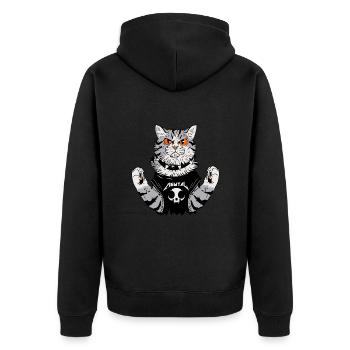 Cat aime la musique rock - Veste à capuche bio Premium Unisexe - noir - Dos - Nico (187cm)