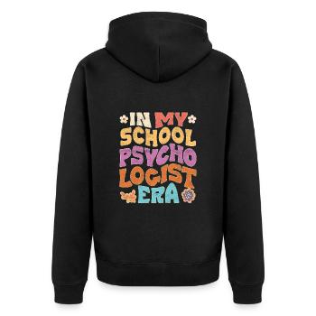 À l’époque des psychologues de mon école - Veste à capuche bio Premium Unisexe - noir - Dos - Nico (187cm)