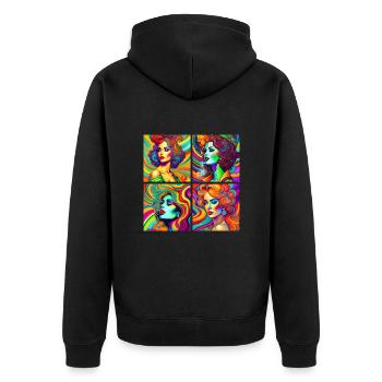 psychedelic Léa - Veste à capuche bio Premium Unisexe - noir - Dos - Nico (187cm)