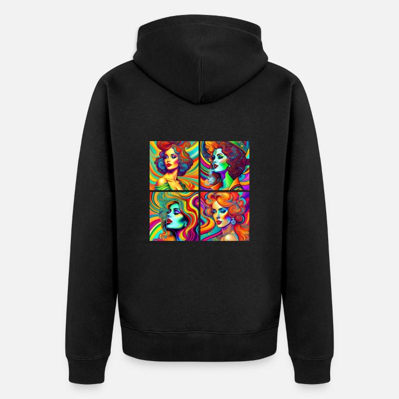 psychedelic Léa - Veste à capuche bio Premium Unisexe - noir