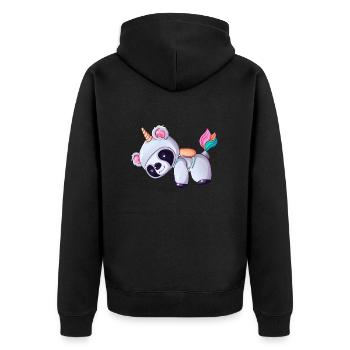 Astronaut Unicorn Koala - Unisex Premium Organic Zip Hoodie - black - Back - Nico (187cm)