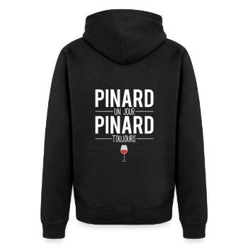 Pinard un jour pinard toujours blague vin humour - Veste à capuche bio Premium Unisexe - noir - Dos - Nico (187cm)