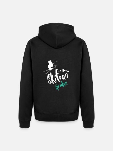 Skiing Val Gardena - Unisex Premium Organic Zip Hoodie - black