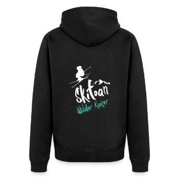 Skiing Wilder Kaiser - Unisex Premium Organic Zip Hoodie - black - Back - Nico (187cm)