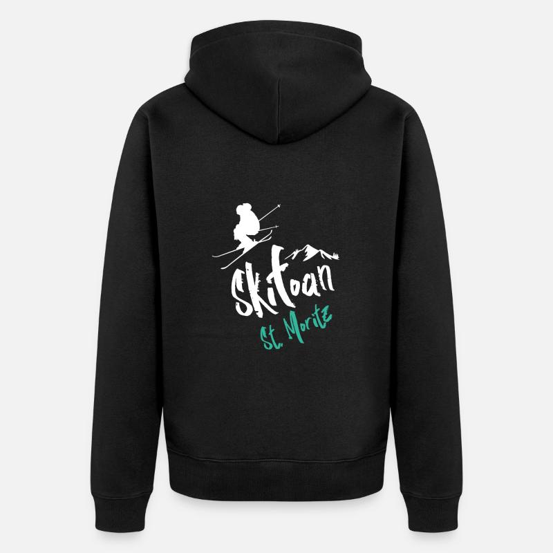 Sciare St Moritz - Felpa con cappuccio ecologica premium unisex - nero