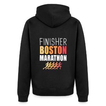 Finisher Boston marathon run running - Veste à capuche bio Premium Unisexe - noir - Dos - Nico (187cm)