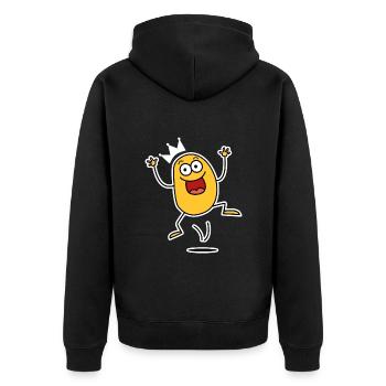 I have the potato - Unisex Premium Organic Zip Hoodie - black - Back - Nico (187cm)