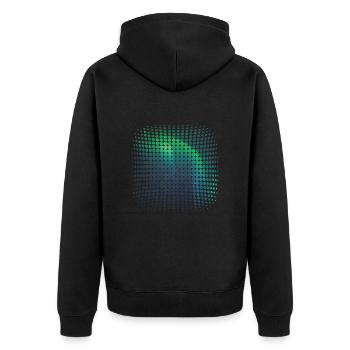 Polarlicht Aurora Borealis Nordlichter - Unisex Premium Bio Zip Hoodie - Schwarz - Hinten - Nico (187cm)