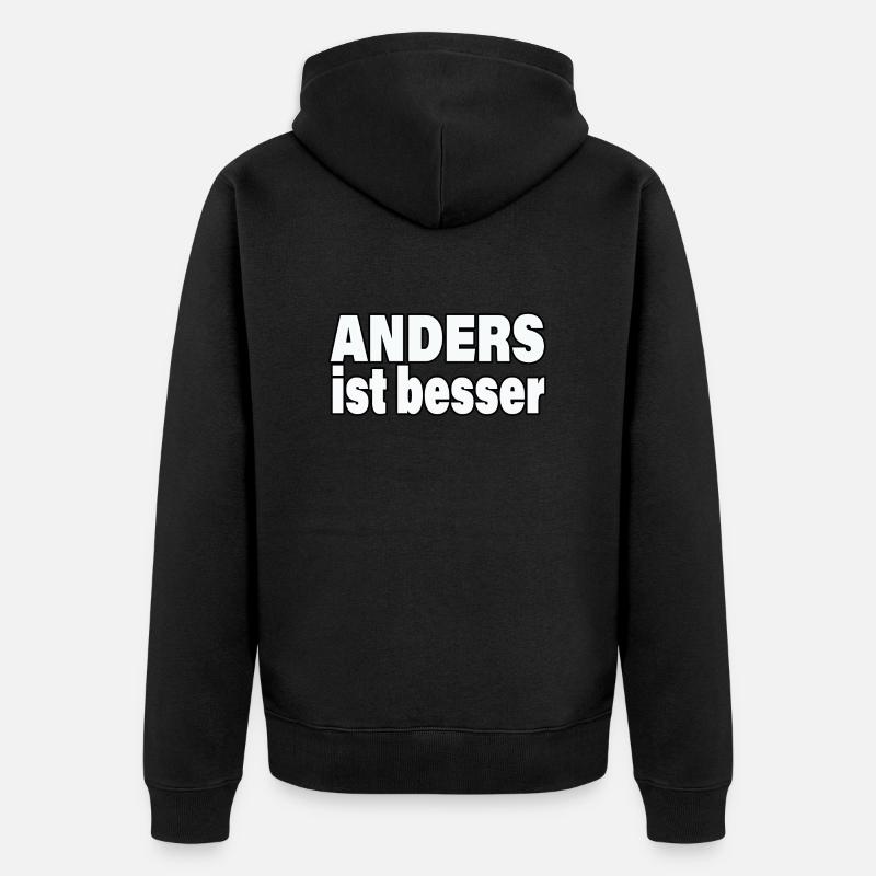 ANDERS IST BESSER - Unisex Premium Bio Zip Hoodie - Schwarz