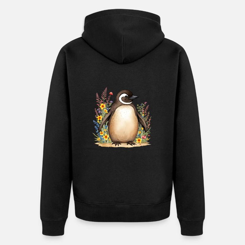 Pingouin mignon - Veste à capuche bio Premium Unisexe - noir
