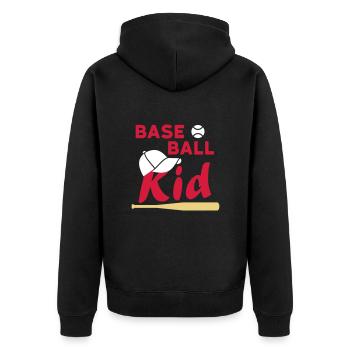 Enfant de baseball (balle de jeu, casquette, batte de baseball) - Veste à capuche bio Premium Unisexe - noir - Dos - Nico (187cm)